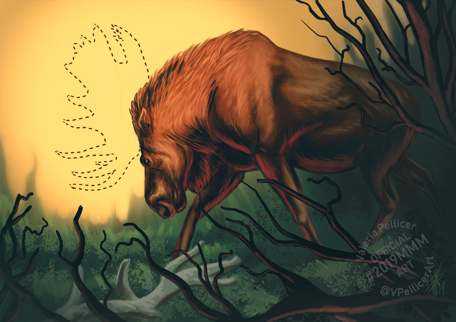 Mammals_Suck's tweet photo. Let's go ahead and update that moose artwork: #FinalRoar #WaterfallsDivision #TeamMoose Art by Valeria Pellicer @VPellicerArt #2019MMM https://t.co/JTVoP4sRQT