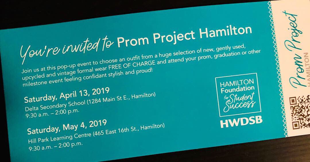 PromProjectHam's tweet image. The countdown is on! You’re Invited 🎉 #PPH2019 April 13 @Delta_HWDSB 9:30-2pm. May 4 @ Hill Park Learning Centre 9:30-2pm. We have been out meetings students and are excited to have you join us! @HamFdnSS @HWDSB @HWDSB_ComEngage 🌈🧵👔👗👠👞#PPH