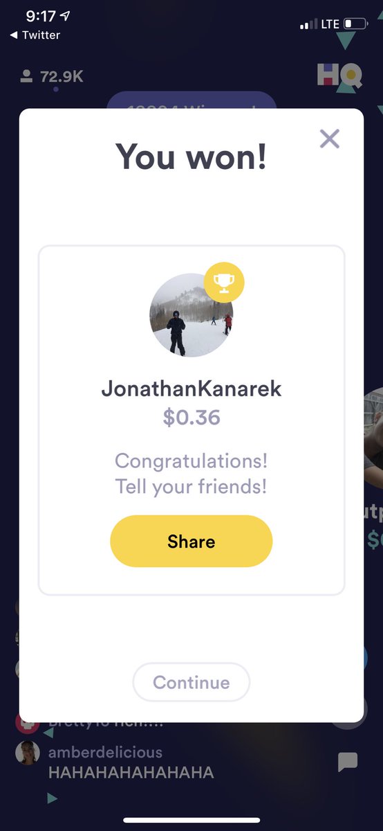 JonathanKanarek's tweet photo. Iโve never even seen an episode of Twilight Zone but my guessing skills are better than I thought @hqtrivia #Dub6 https://t.co/8toXHPMj14