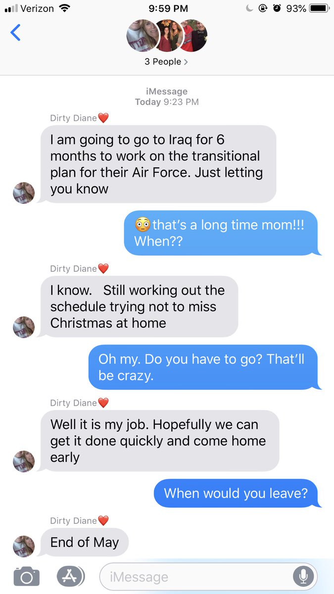 sam_phillips33's tweet photo. My mom is a savage!!!! She told us she’s going to Iraq for 6 months and then said, “April Fools” https://t.co/M9dkkUMY6d