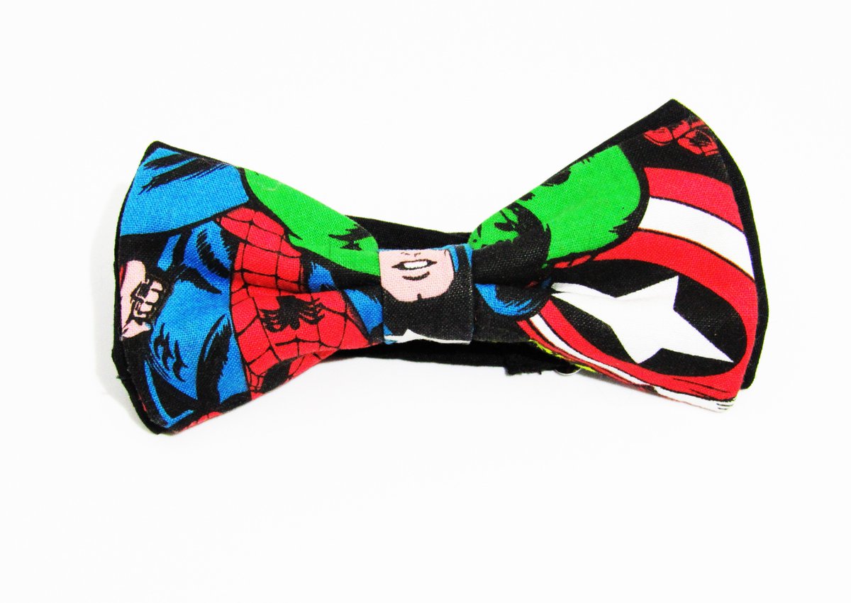 GVRDesigns's tweet photo. The Avengers Bow Tie available in our shop!  https://t.co/ZHEpLtkTpO  #avengers #bowtie #handmade #gvrdesigns #marvel #superhero #shopping #fathersdaygift #dad https://t.co/a5fs4w6Pl9