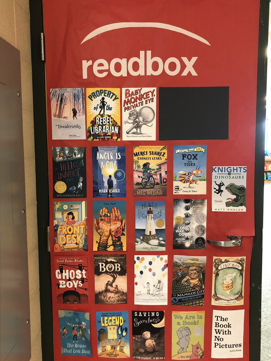 madison_ron's tweet photo. Great creativity from the Carter Elementary staff. #readbox check a book out today. #addicted2reading https://t.co/iFwhAZVSBs