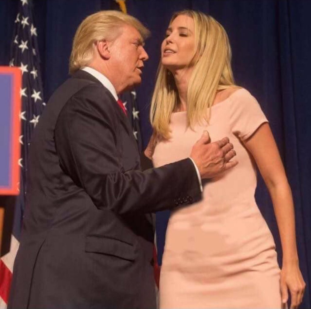 Charlikesitboo's tweet photo. @DavidWohl Surely you jest!  At least Dems don’t grope their OWN DAUGHTERS like Dirty Don does!  🍊🤡👐  #IvankaToo https://t.co/rSYLjNJpd4