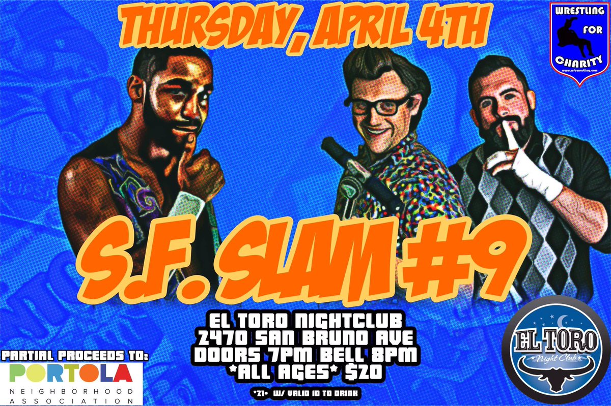 DonovanTroi's tweet photo. THIS THURSDAY! @WFCwrestling returns to @ToroNightClub in SF for #SFSlam9! JUST ADDED! @richardshhhnary with #WFC Champion #BerkeleyBrawler battles “All That” @KEiTAyourHeart! Plus See: @TheGlamazonPDM @RikLuxury @SynnThaGod @Kal_Jak @ThatMattCarlos @rachel_guts & MORE!! https://t.co/u7f1lhEtc6