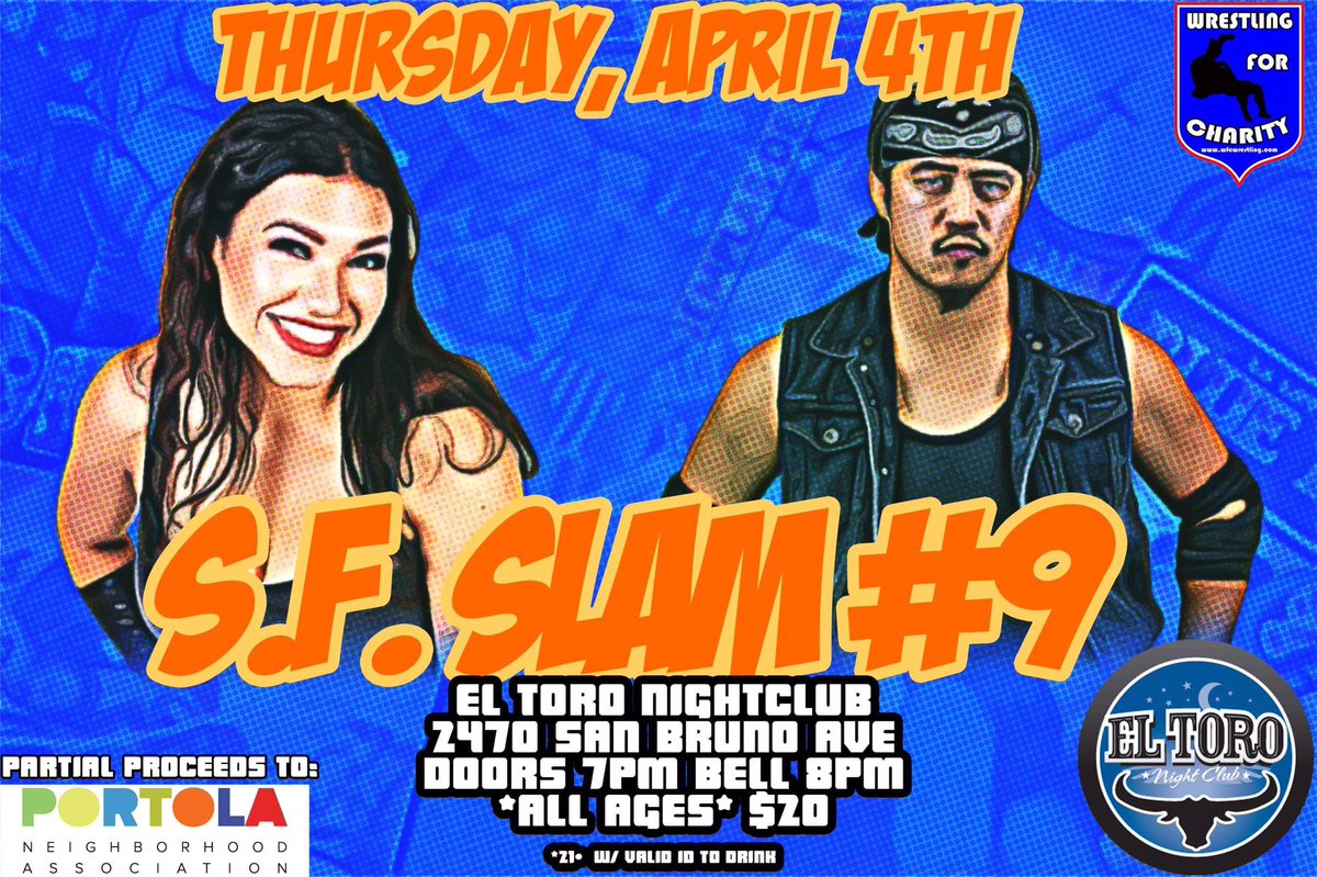 DonovanTroi's tweet photo. THIS THURSDAY! @WFCwrestling returns to @ToroNightClub in SF for #SFSlam9! JUST ADDED! @richardshhhnary with #WFC Champion #BerkeleyBrawler battles “All That” @KEiTAyourHeart! Plus See: @TheGlamazonPDM @RikLuxury @SynnThaGod @Kal_Jak @ThatMattCarlos @rachel_guts & MORE!! https://t.co/u7f1lhEtc6
