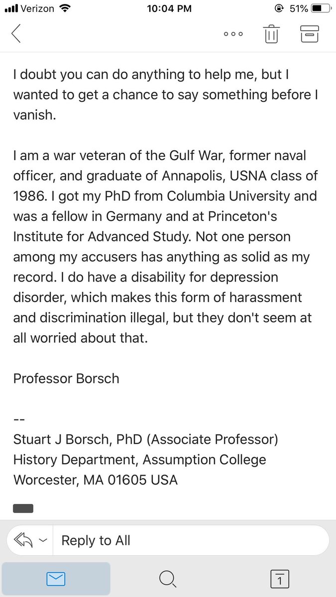 MarkHalloran8's tweet photo. My, among all of my classmates, favorite professor has been wrongly stripped of all his titles from Assumption College with no explanation. A veteran, father of two, husband, graduate of Princeton, Harvard and Columbia and battler of depression. Please RT to spread awareness https://t.co/IEdkGzXEbk