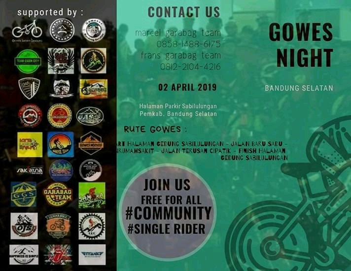 offcial_gbb's tweet photo. Pagi baraya 

Jangan lupa nih gowes malam bandung selatan uda siap bergulir kembali
Catat jam dan tikumnya

Ingat safety ride
Ngangge helm meh salamet
Ngangge lampu meh caang 
Nyandak tumbler meh tiasa isi ulang
Nyandak jas kanggo jaga jaga
Nuhun
#infogbb https://t.co/kHUDwfCn0B