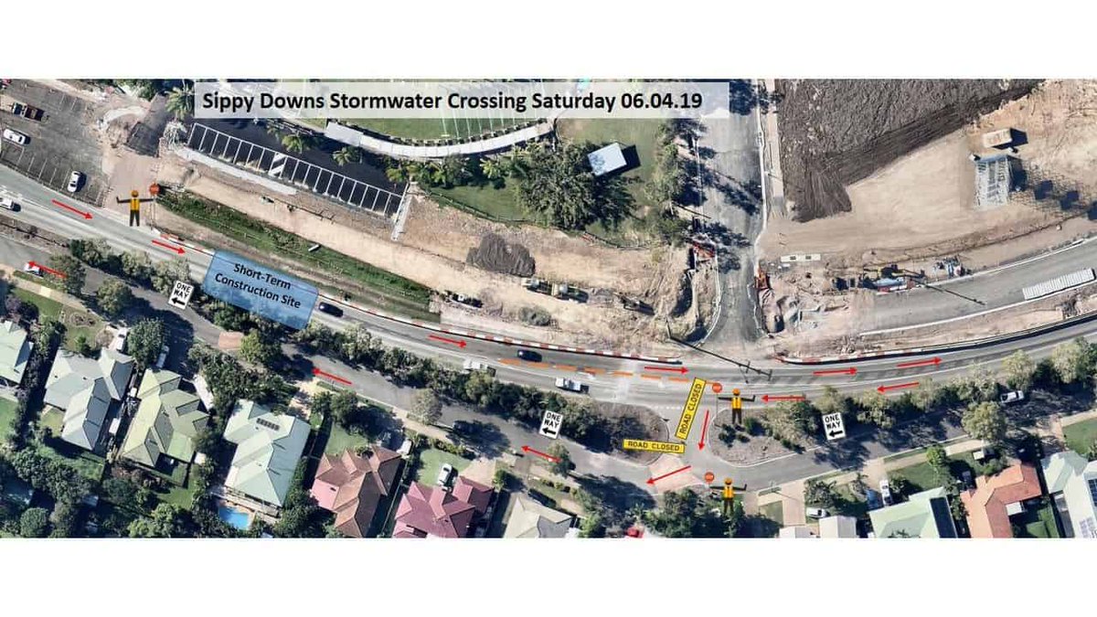 SippyDownsQld's tweet photo. Sat 6 April. Stormwater works. Sippy Downs Drive and Service Road changes to traffic conditions 

#Community

https://t.co/C2bnHmfB5u https://t.co/d23QuwXBAV
