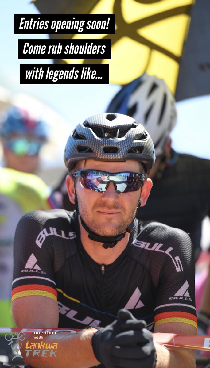 Entries opening soon! Rub shoulders with legends like  Alban Lakata and <a href="/Plattos/">Karl Platt</a>  <a href="/Momentum_za/">Momentum</a> #TankwaTrek presented by <a href="/BiogenSA/">Biogen</a> <a href="/TeamBulls/">BULLS Bikes</a>