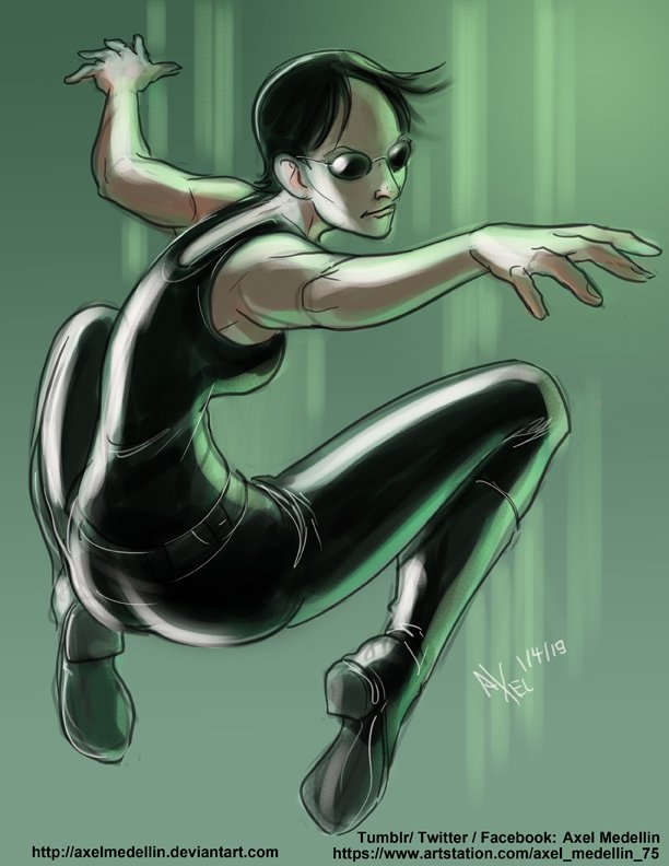 AxelMedellin's tweet photo. #dailysketch 2773 #garabato 2773 #Trinity  https://t.co/Cjbbl0ZGiA #Matrix20 #BulletTime #carrieannmoss https://t.co/serygr99Ok