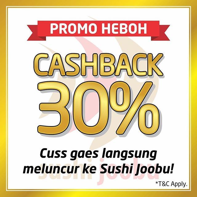 📣📣 April ceria di Sushi Joobu dengan Promo Cashback 30% untuk ala carte dan dine in. 
Langsung meluncur ke Sushi Joobu yah gaes 😘😘😘
.
.
.
#Sushijoobu #sushi #joobu #japanesefood #foodporn #instafood #allyoucaneat #ayce #aycesushi #gooddeal #starv… ift.tt/2VbP1VF
