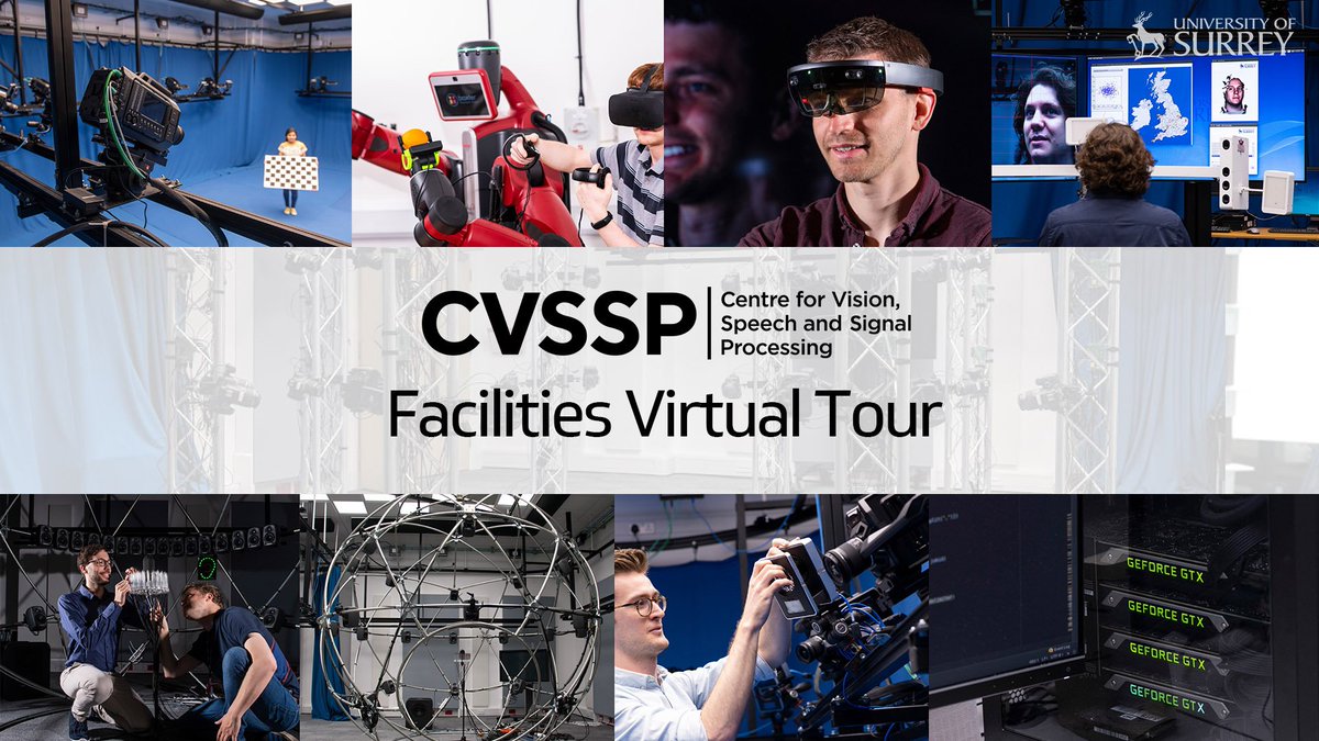 cvssp_research's tweet photo. Join the Virtual Tour and explore our Facilities. https://t.co/7BGfyLc3Hx
#AI for #Creative, #Healthcare , #Robotics, #Security &amp;  #Data. https://t.co/sY9ynvRMTJ