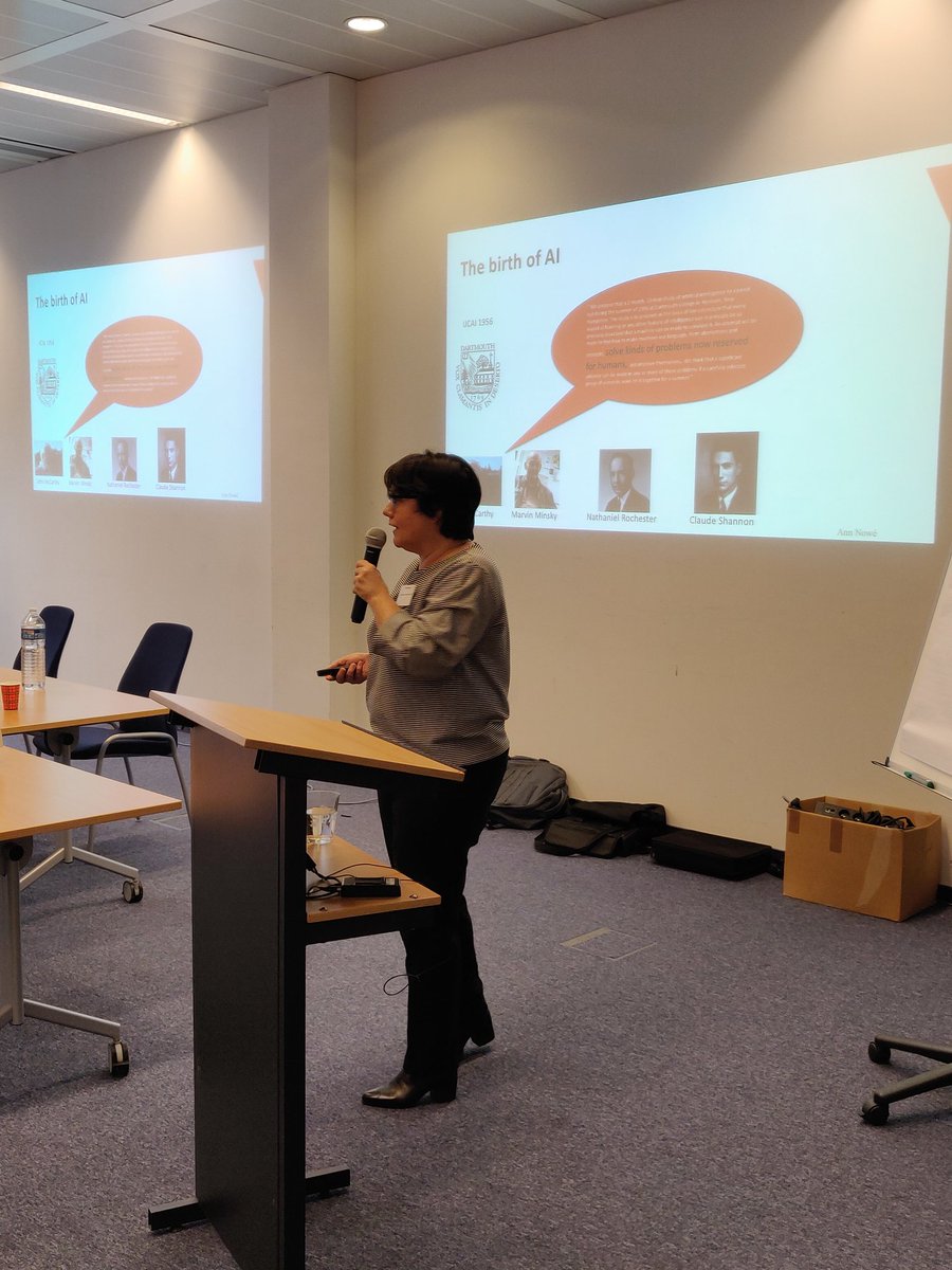 ChristineCopers's tweet photo. Let's not forget the #VUB  #AILab is the oldest in Europe so it's only natural Prof. Ann Nowé gives a AI talk at the #4instance conference on #digital #transformation https://t.co/SyJbz7KQro