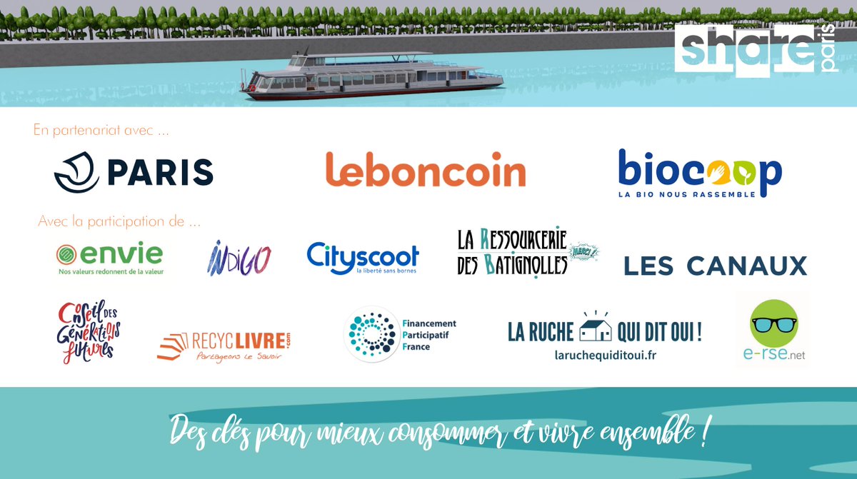 Bienvenue et merci à ceux qui viennent de rejoindre l'aventure #ShareParis2 ! S'équiper, s'alimenter, se déplacer, financer, entreprendre ... AUTREMENT et #VivreEnsemble Si vous saviez ce qui se prépare en coulisses ... 😉 Plus d'infos 👉 shareparis2019@labfactory.fr