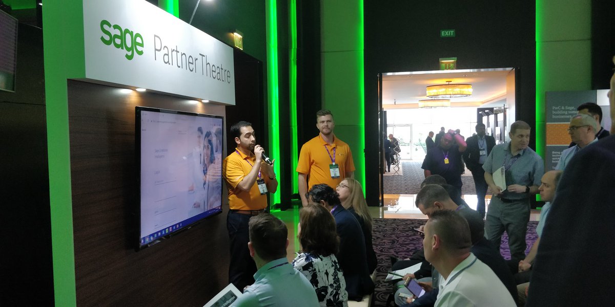 DanC298's tweet photo. @TANGERINE_SOFT and @GarethCody  presenting preview of the new version of SEI at the @SagePartners #SagePartnerSummit https://t.co/bb1MC4Phhg