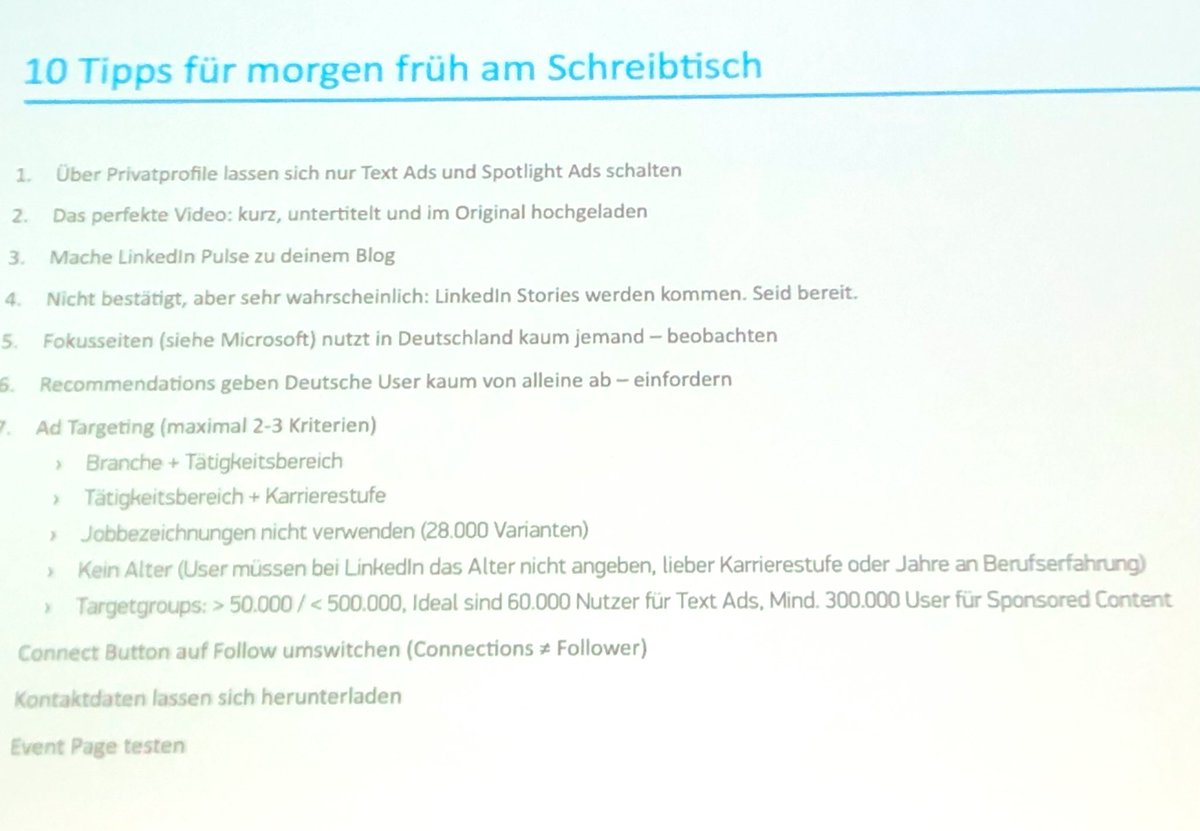 10 Tipps für #Linkedin &amp; Personal Branding at #AFBMC