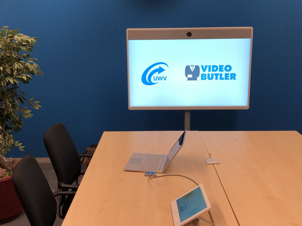 Introductie en demo van de <a href="/VideobutlerNL/">Videobutler</a> dienstverlening voor <a href="/UWVnl/">UWV</a> B&amp;B in Arnhem. Clientgesprekken via #videoconference met clienten op de regiokantoren in Eindhoven en Rotterdam. #connected #collaboration #samenwerken #effectief