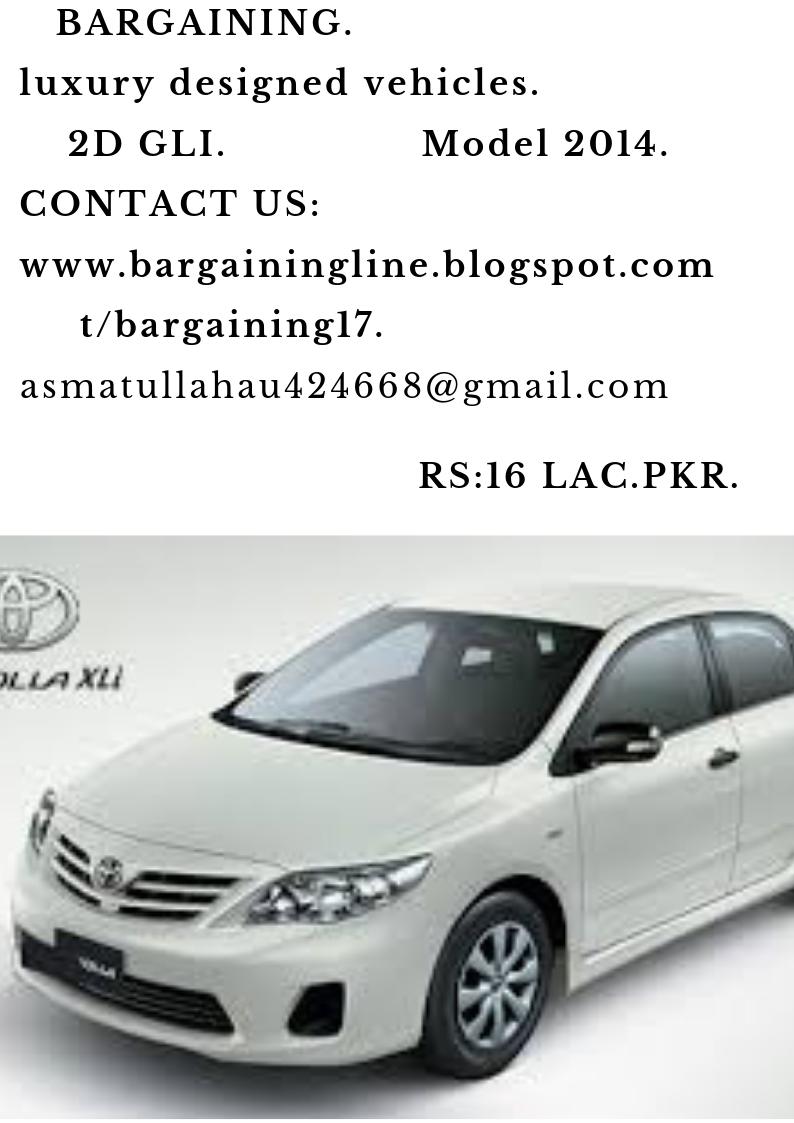 Bargaining17's tweet photo. new car bargaining. 
model 2014.
contact us:
https://t.co/Sd6ZSYK4SQ
https://t.co/JEafV9qANu
/twitter.com/Bargaining17
/www.linkedin.com/in/asmat-ullah-9a9684182/
#DigitalMarketing #naseerahmad #OnlineBusiness https://t.co/LMzgAntFzk