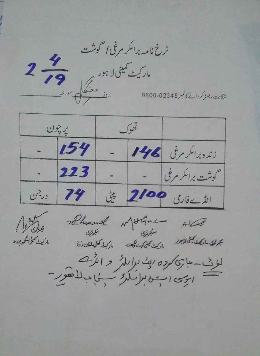 DCLahore's tweet image. Today's rate lists for fruits, vegetables and poultry. In case you see any violations, please let us know on this number: 0800 02345
Strict action will be taken against the violators!