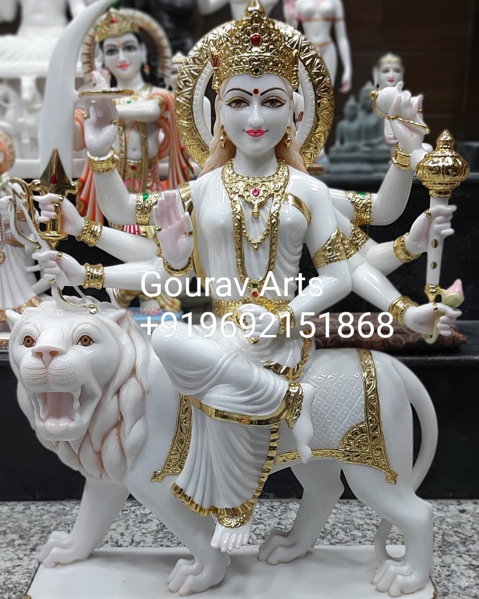 gourav_arts's tweet photo. This is 3.5 feet Maa Durga in super white marble with best workmanship and gold leafing work. If anyone interested to buy please contact me Call or WhatsApp +919602151868
#durga #durgapuja #durgapooja2019 #navdurga #durgadevi #navratri #marblemoorti #marbledurgamatamurti https://t.co/umRcyWHCZv