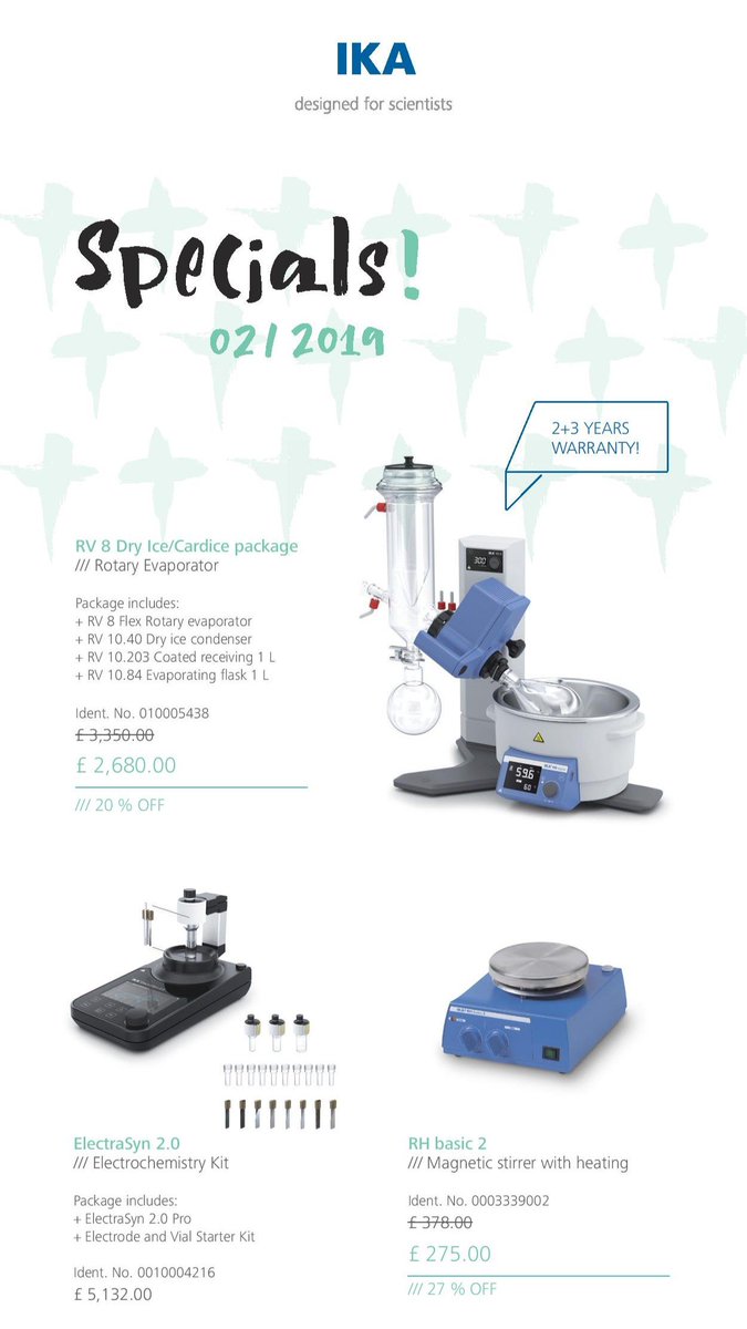 ChemistryChrisA's tweet photo. #IKAQuarterlyOffers out now!
https://t.co/3kQRHmwhVJ 
@IKAworldwide 
#chooseika #sale #rotaryevaporators #rotavapor #TeamIKA #realtimechem #5yearwarranty #bestseller #chemistry #rotovap #rotavap #lifetimewarranty #electrasyn #hotplatestirrer #magneticstirrer #bestrotaryevaporator https://t.co/9lWbrFMKsh