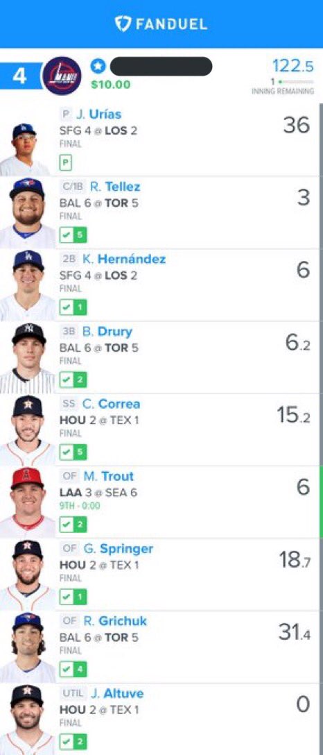TheDFSBlueprint's tweet photo. All lineups cashed! On a hot streak 🔥 https://t.co/tkRETTz69D