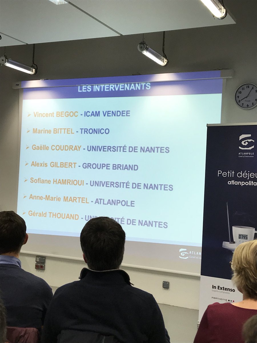 axandus's tweet photo. #Atlanpole organise ce matin une séance de témoignages (réussis !!) de collaboration entre entreprises et organismes de recherche. Une preuve supplémentaire de l intérêt de l innovation collaborative. https://t.co/CnZcnjpIrO