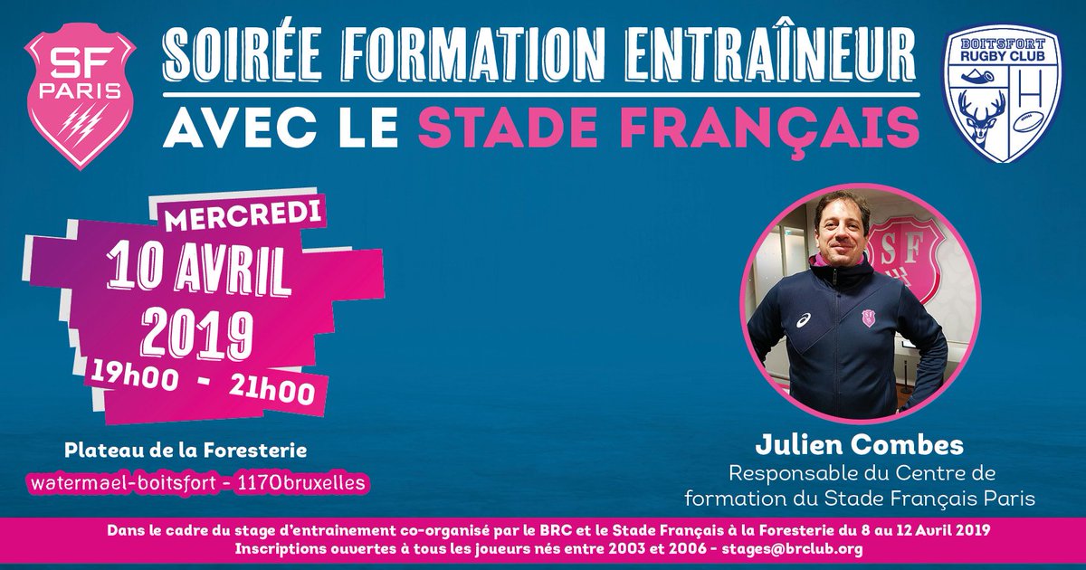 Sportkipik's tweet photo. Dans le cadre de son partenariat avec le @SFParisRugby, le @boitsfortrugby organise une formation pour entraîneurs, le mercredi 10 avril, sur le thème de l’animation offensive. Ce clinic est ouvert à tous les clubs de Belgique ➡️ https://t.co/cDQMAWJIJk https://t.co/DHkcP6Nmr2