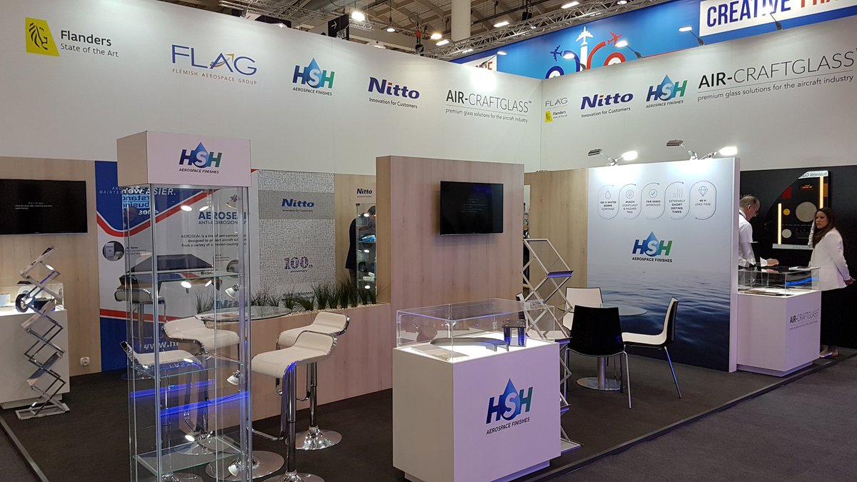 Ready to show off Belgian companies Air-Craftglass, HSH Aerospace Finishes and Nitto to the #AIX19 crowd!