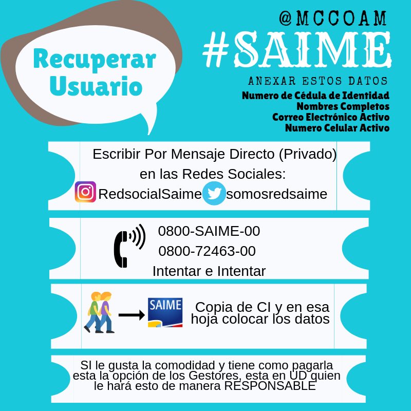 Recuperar usuario saime