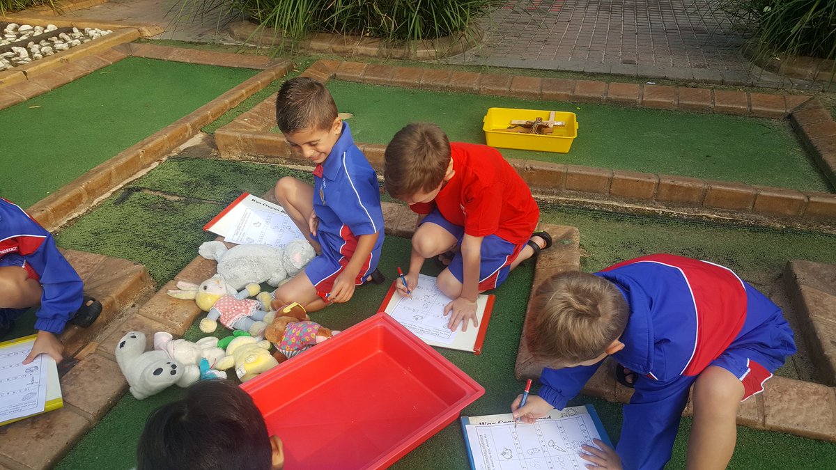 sylmcinerney's tweet photo. Bennies Grade R's doing garden maths. Finding Easter items and counting them. #Authentic learning @BenniesJP https://t.co/SqnEDFNAFC