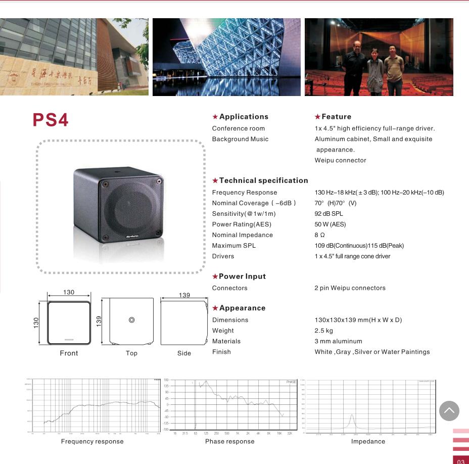 PLA PS4 is designed with a high-efficiency 4.5'' full-range driver with valid bandwidth ranges from 125Hz to 18 KHz. Its Max SPL can reach up to 117 dB that can brings out an incredible and remarkable timbre. #Sound#Proaudio#stagespeaker#event