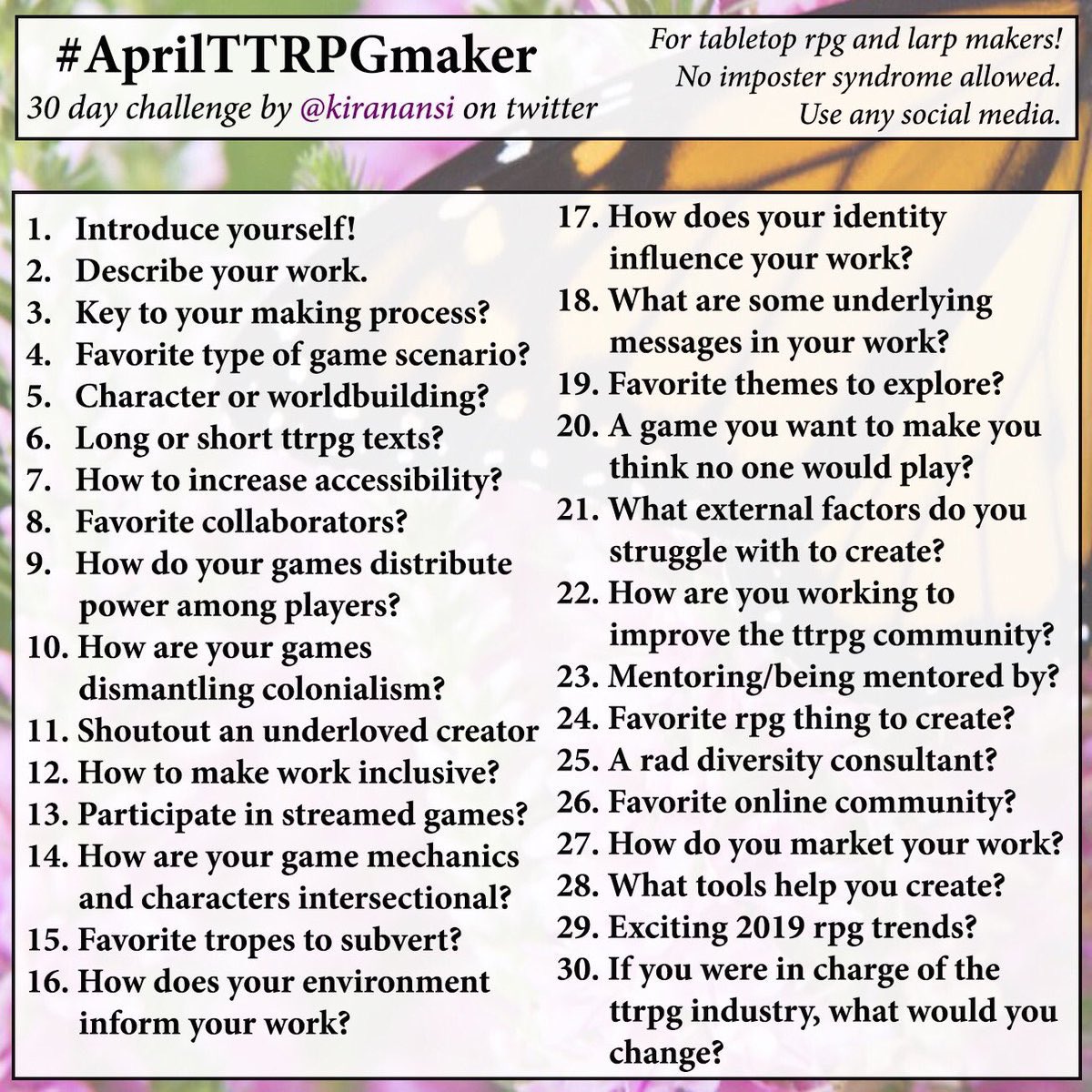 rickeverything's tweet image. 1) I’m Rick Dean most of my friends call me “Rick Dean” pleased to meet you. My favorite game is the I Ching and that should tell you how powerful I think games are and can be.

#AprilTTRPGMaker