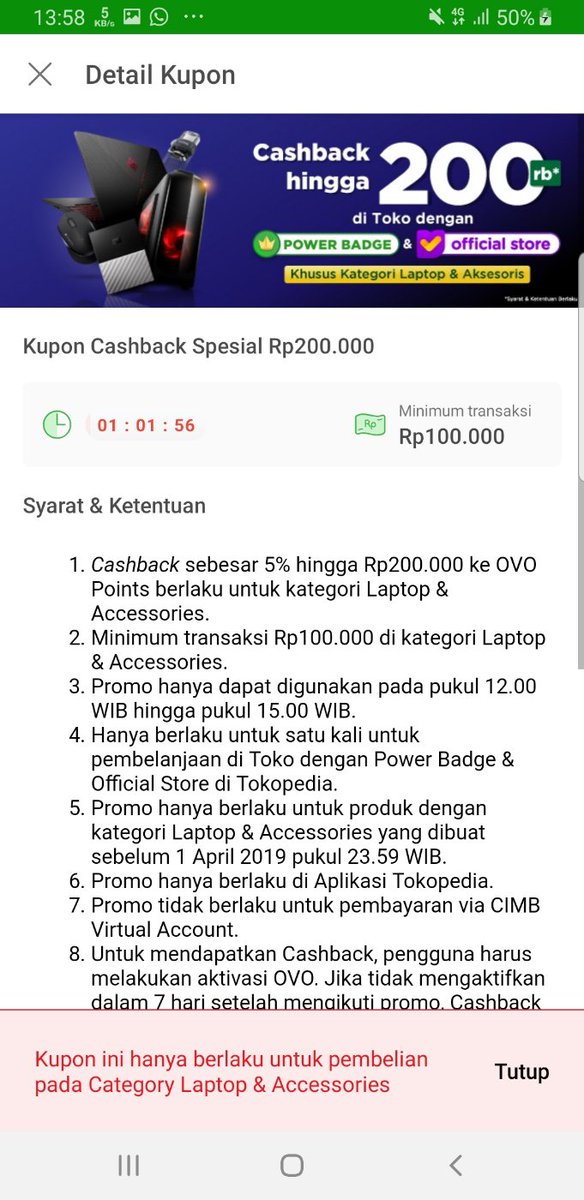 ddeysoe's tweet photo. @TokopediaCare Nih gak bisa mau beli laptop https://t.co/EbMATvpuJM