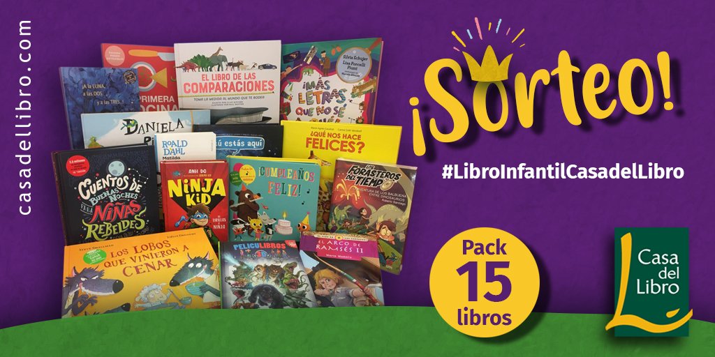 🙌 ¡¡¡SORTEAZO SOLO HOY!!! 🙌

RT + Síguenos y comenta cuál fue tu libro favorito de la infancia con #LibroInfantilCasadelLibro y podrás llevarte este fantástico pack de 15 librazos infantiles (bit.ly/2TMh8cr) 🤩

BBLL: bit.ly/2HUyimK #DíaDelLibroInfantil