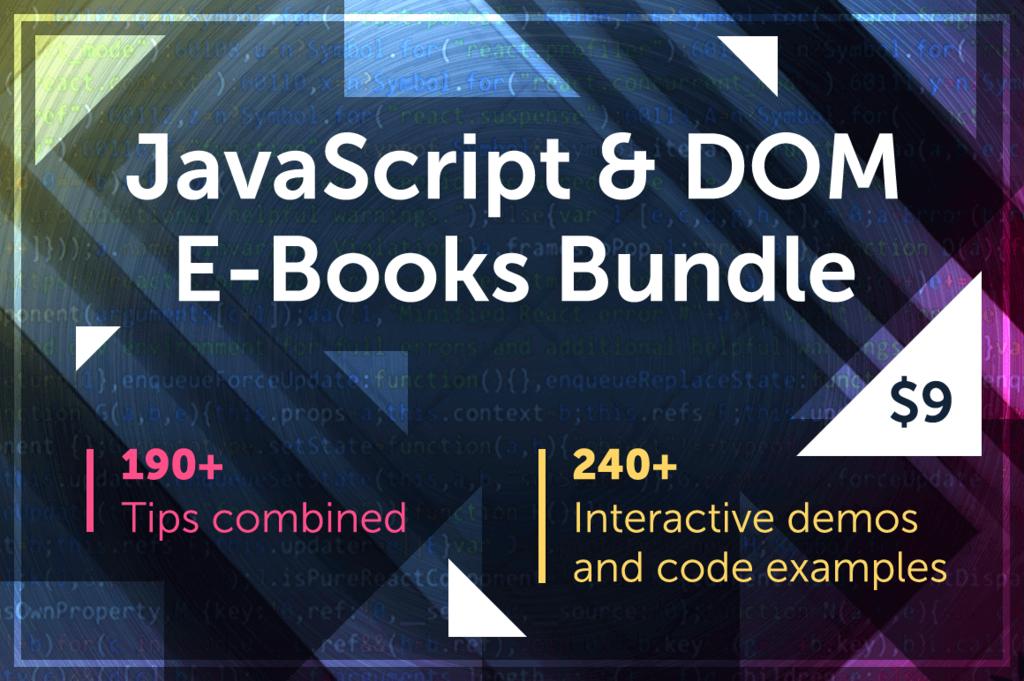Pixlov_'s tweet photo. JavaScript &amp; DOM E-Books Bundle - only $9! Download Here => https://t.co/FJKuFbkz7F #DesignDeals https://t.co/kwUvs7Ahf7