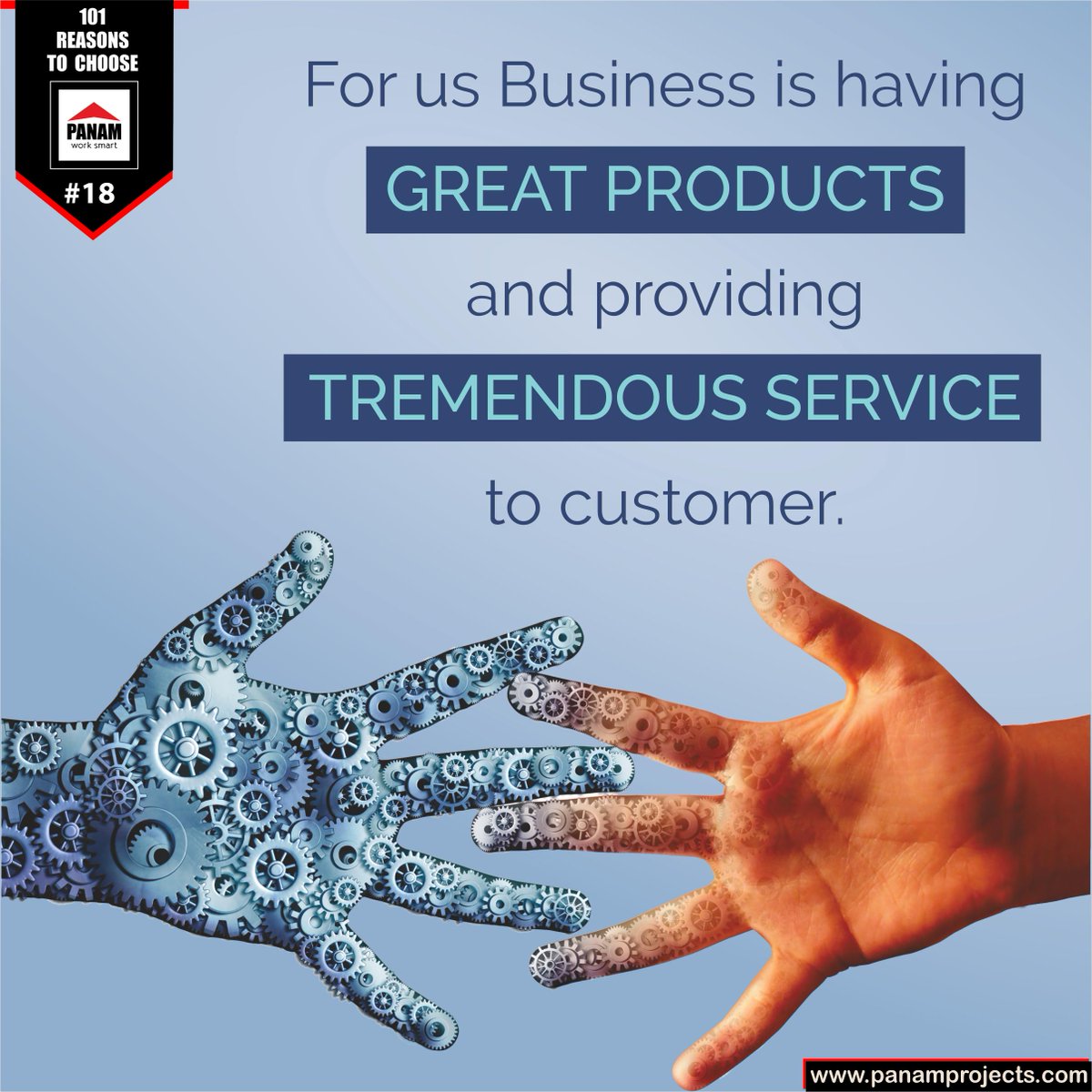 PanamProjects's tweet image. You have 101 Reason to choose Panam Project. Here is Reason #18 "For us business is having great products and providing tremendous service to customer."
Learn more: panamprojects.com
#ModularFurniture #PanamProjects #takingcarewithlove #OfficeChair #officeFurniture