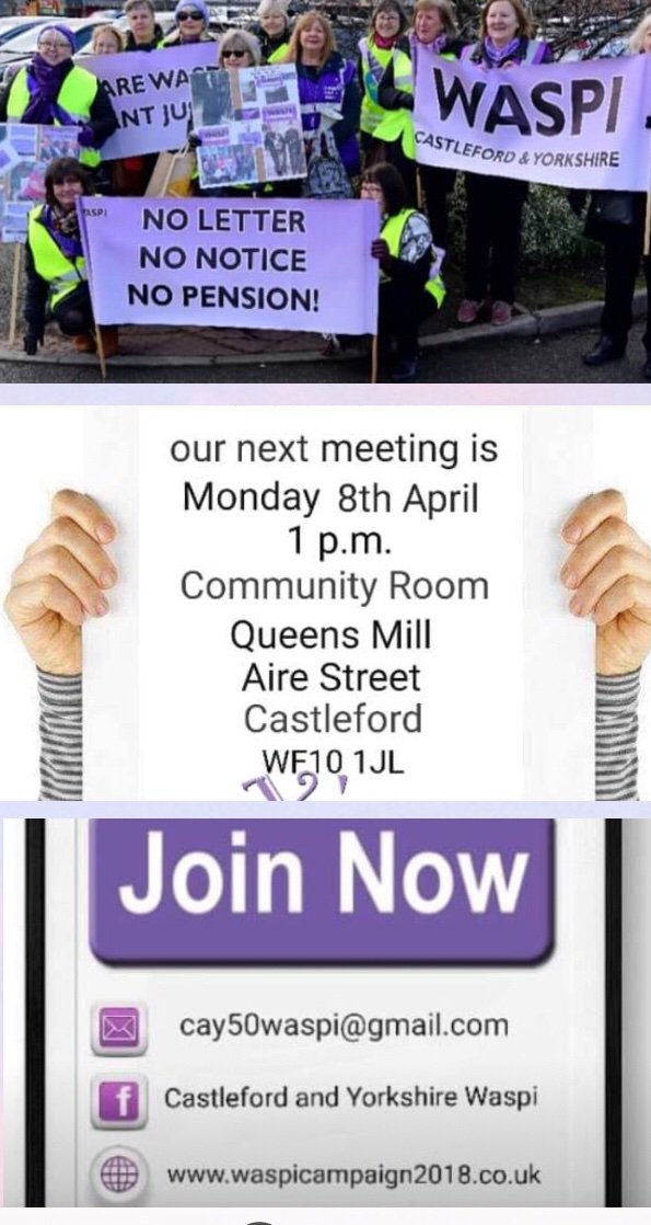 Chrishainswort2's tweet photo. #Castleford & #Yorkshire #waspicampaign2018 NEXT MEETING #dateforyourdiary
#welcomenewmembers #nofee
#friendlygroup #relatetoeachother
#StatePension #noindividualletters in 1995 to inform of MAJOR changes to #statepensionage in 1995 #legislation https://t.co/6NbFVCzR0M