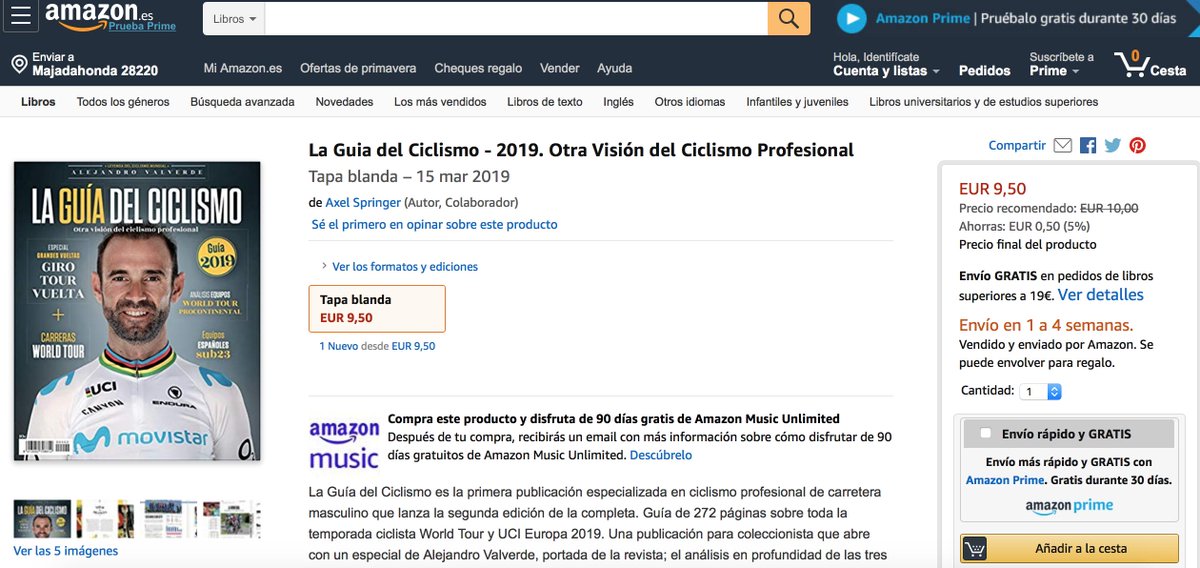 Esta semana ya esta disponible la La Guia del Ciclismo - 2019 en <a href="/amazon/">Amazon</a> ya puedes hacer tu pedido en el siguiente link ▶️ 

amazon.es/dp/B07PNKFDQM/…