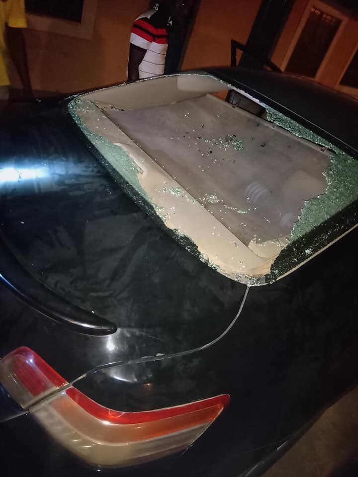 Austinokai's tweet photo. Yesterday  the robbers returned to the Abuja-Kaduna express road as usual as the occupier of this vehicle ran into showers and hail of bullets that destroyed his car. One of the bullets caught his thigh and broke his femur. https://t.co/ccYqRoEI22