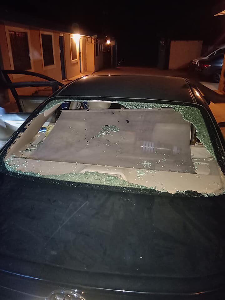 Austinokai's tweet photo. Yesterday  the robbers returned to the Abuja-Kaduna express road as usual as the occupier of this vehicle ran into showers and hail of bullets that destroyed his car. One of the bullets caught his thigh and broke his femur. https://t.co/ccYqRoEI22