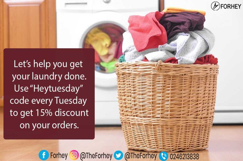 TheForhey's tweet photo. Happy new month to all of you. The tradition still stands. Place an order on Tuesday with code HEY-TUESDAY and get a cool discount. Don't let the joke be on you, let's put it all on the laundry ๐
#forhey #laundry #heyTuesday #dryCleaning #ironing #April #happyNewMonth #clothes https://t.co/nbGHFt7wpb