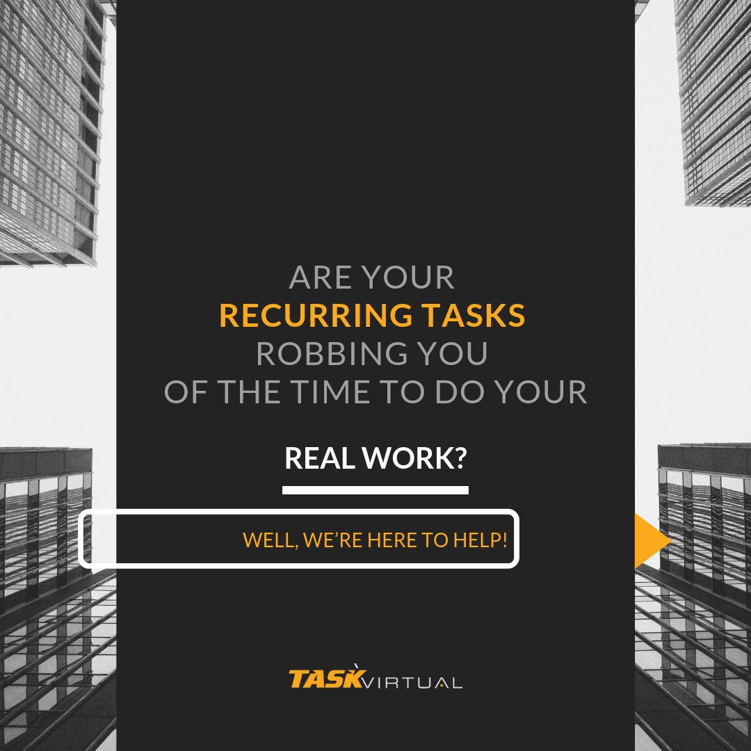 TaskVirtual's tweet image. Don’t work hard. Work smart with TASK VIRTUAL!

#VirtualAssistant #WorkLess #GetMore #Delegate #WorkLifeBalance

info@taskvirtual.com | taskvirtual.com | +13472846666