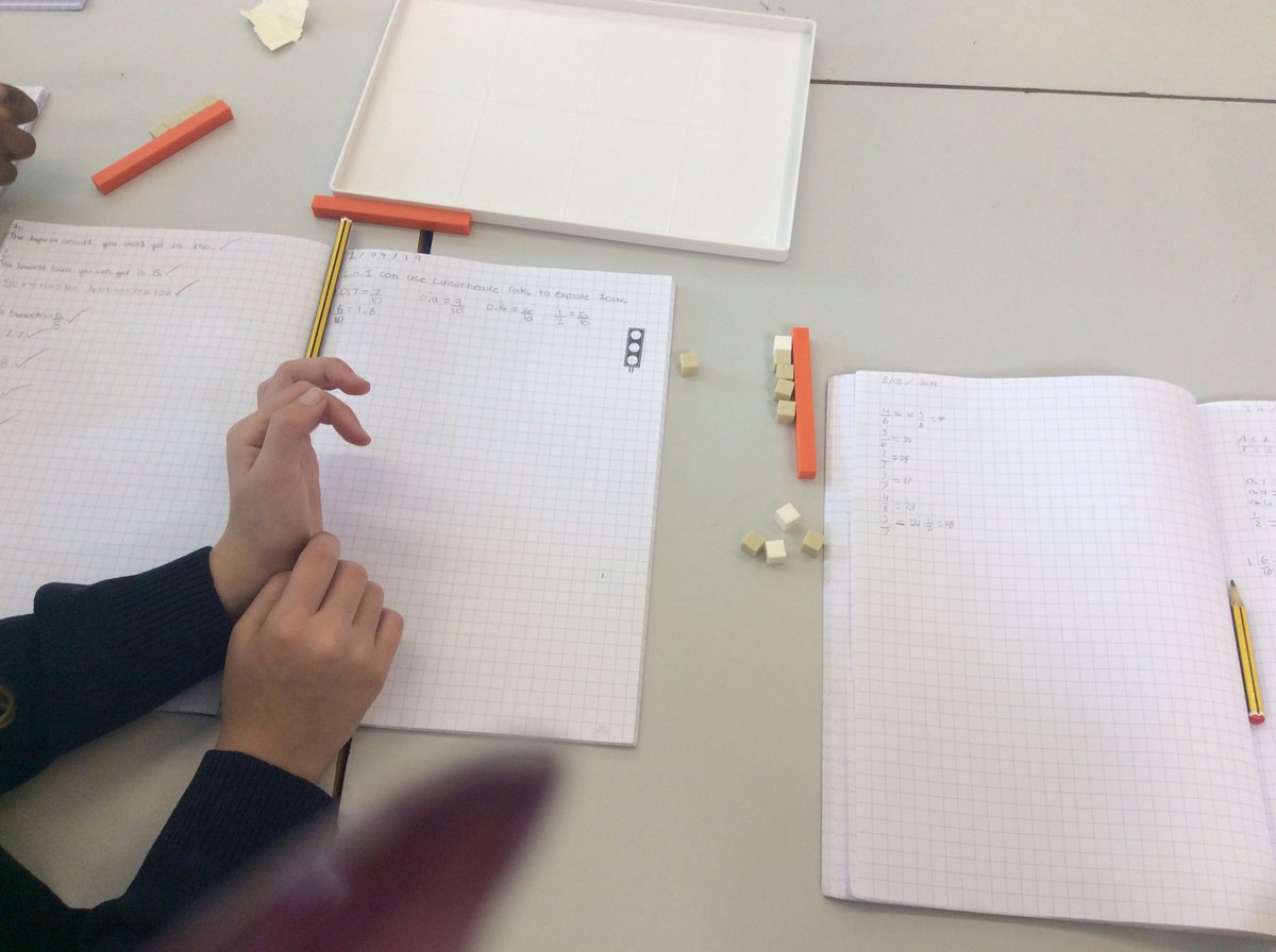 InspirationsStm's tweet photo. Well done to our children using Cuisenaire Rods to explore the relationship between fractions and decimals. We now know that 1/10 is equivalent to 0.1 #STMMaths #STMY4Maths #STMY4Fractions #STMFractions https://t.co/W272CXUAc3
