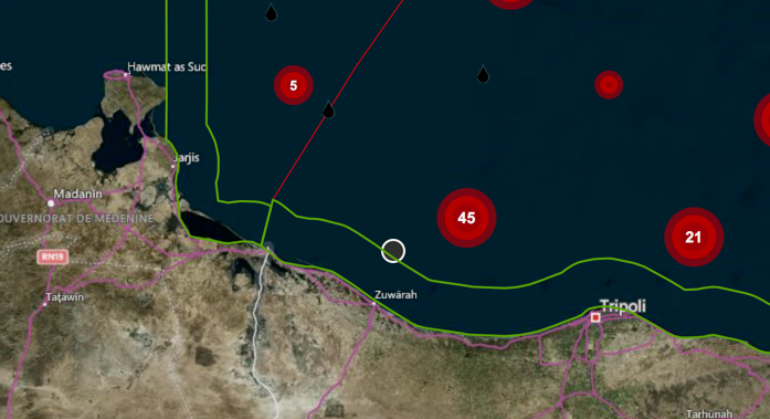 alarm_phone's tweet photo. Where are they? About 50 people, including men, women and children, on a boat off #Libya called the Alarm Phone yesterday, at approx. 10pm CEST. We got info from them, incl. their GPS position. Communication with them was difficult, and was re-established only once, at 10.02pm. https://t.co/L1gY8FiCyM