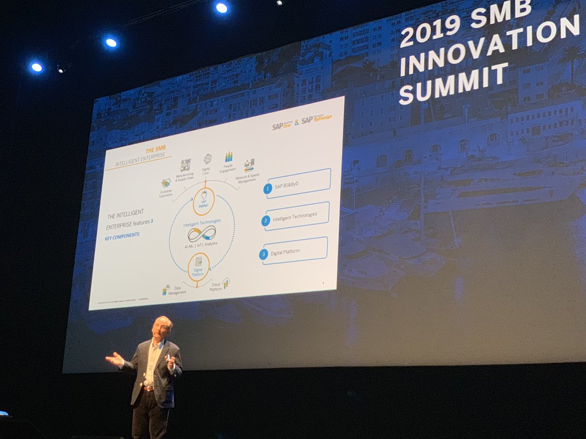 AndreasWolfinge's tweet photo. With @MurguiaLuisE opening keynote the #SMBSummit2019 in Nice started. What a great location 😎 #SAPBusinessOne #sapbusinessbydesign #SMBSummit2019 #SMBInnovationSummit2019 https://t.co/IQ4eZc26im