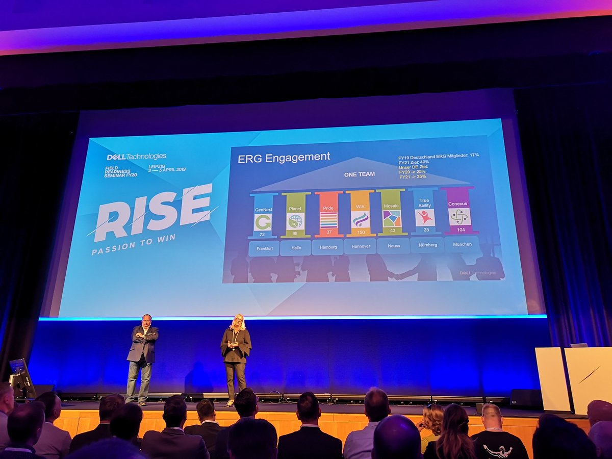 Thank you <a href="/DorisAlbiez/">Doris Albiez</a> and <a href="/DinkoEror/">Dinko Eror</a> for supporting and promoting our #ERG at #RiseFY20 to 1200 employees and partners. It's Social Impact, Business Impact  and an important contribution to grow innovation, sustainability and diversity. <a href="/TrickySmyth/">Tricia Smyth</a> <a href="/Dell4Impact/">Dell Social Impact</a> #DellDiversity