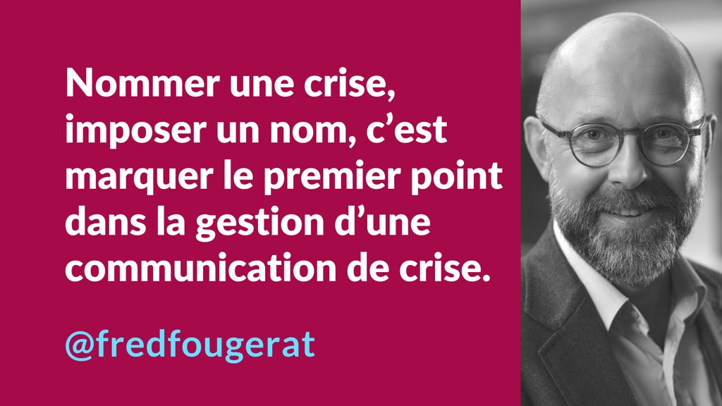 fredfougerat's tweet photo. Règle n°1 en #ComDeCrise : nommer la #crise, pour éviter que d’autres le fassent à votre place (#media, autres parties...), et éviter le risque qu’ils instaurent durablement un élément de langage de référence, négatif pour votre stratégie de #communication.
#LaComEstUnMetier https://t.co/ZoavBpk5Pj