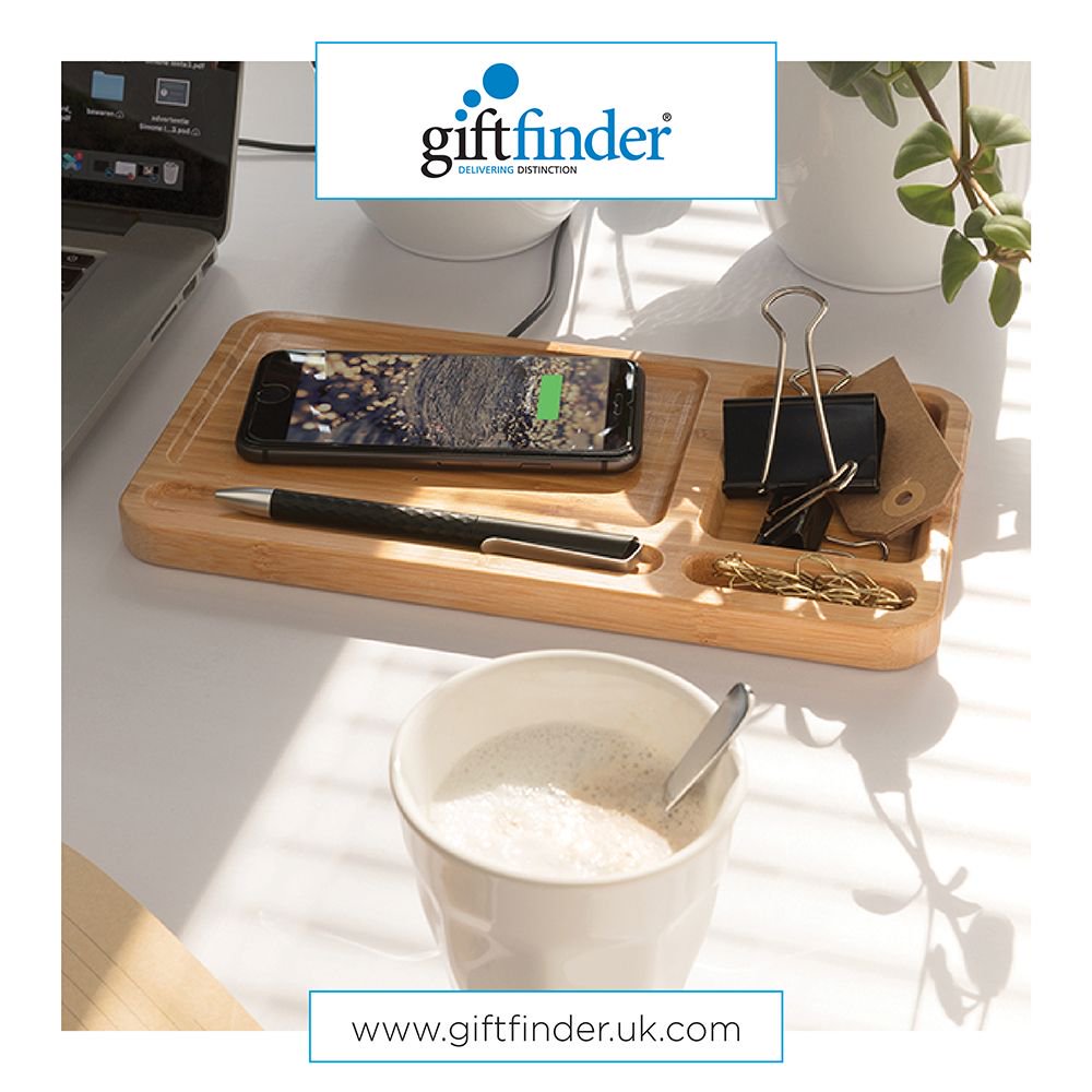 Desk storage desk box in bamboo with wireless charger. Compatible with all QI enabled devices such as the latest androids, iPhone® 8, 8S and X and newer.
#promotional #marketing #promotionalproducts #business #branding #technology #wireless #advertising #lovemerch #techtuesday