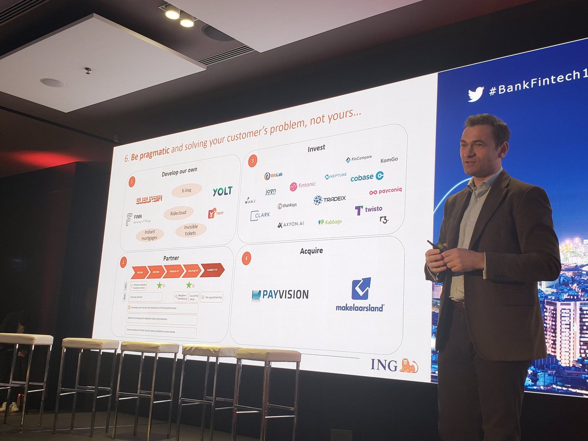 WFSULLIVAN3's tweet image. Spot on!  "Be pragmatic and solve your customer"s problem, not yours." @_benoitlegrand @ING_news #BankFintech19